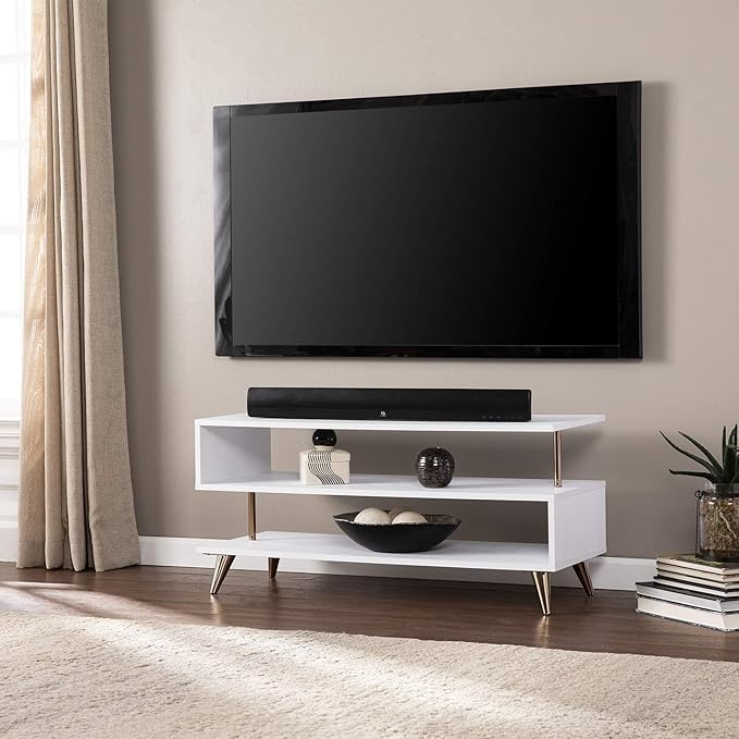 SEI Furniture Sills Low Profile TV Stand, White