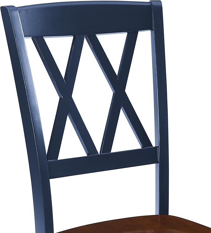 Crosley Furniture Shelby 5-Piece Traditional Dining Table Set for 4, Dinner Tables with Kitchen Chairs, Navy/Dark Cherry