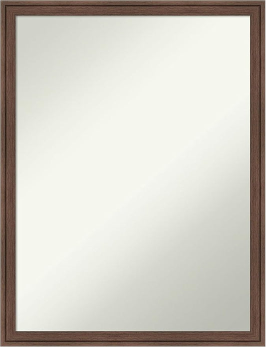 Amanti Art Brown Bathroom Mirror for Over Sink, 26x20 Florence Light Brown Rectangle Vanity Mirror, Medium Casual Frame, Hangs Horizonally and Vertically, Bathroom Wall Decor, Non-Beveled Edge