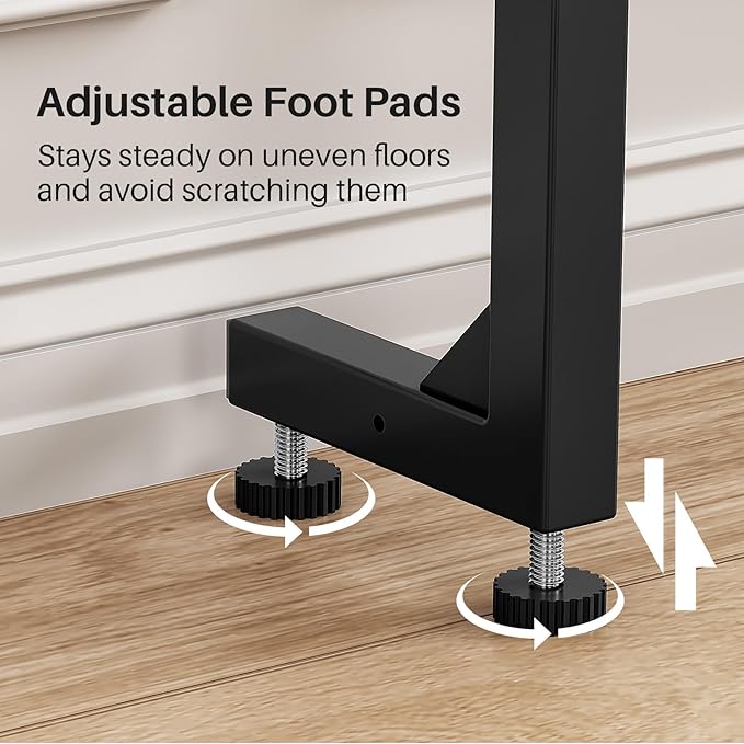 Kitstorack 2-Pack Black Narrow Console Table Behind Couch, Adjustable Height (25"-33") & 2 Power Outlets, Skinny Entryway Sofa Table 5.9" Deep x 79" Long, Split Design for Separate Use