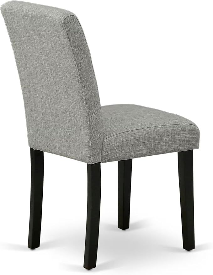 East West Furniture V697AB106-6 6 Piece Dinette Set Contains a Rectangle Dining Room Table with V-Legs and 4 Shitake Linen Fabric Upholstered Chairs with a Bench, 40x72 Inch, Multi-Color