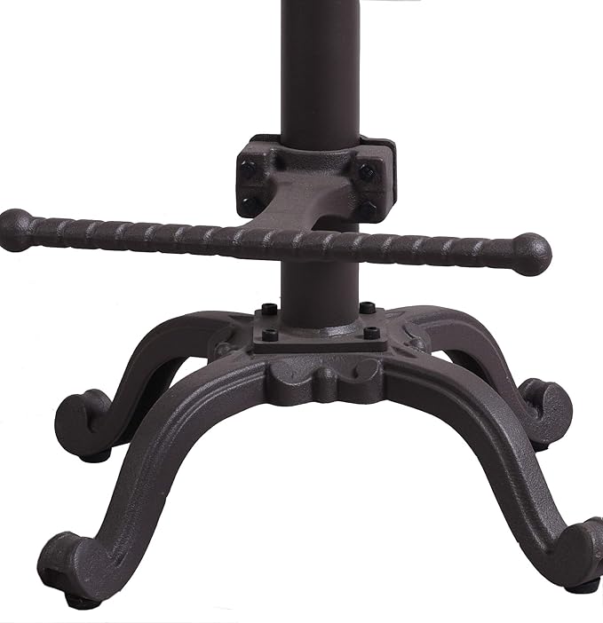 Topower Industrial Retro Vintage Farm Wooden Tractor Stool Kitchen Swivel Height Adjustable bar Stool (Dark Brown)