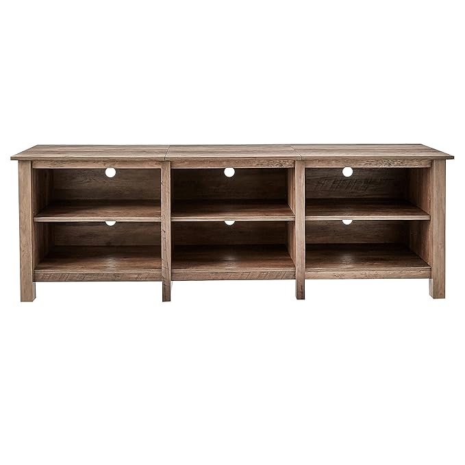 ROCKPOINT 70inch TV Stand Storage Media Console Entertainment Center, Rustic Oak