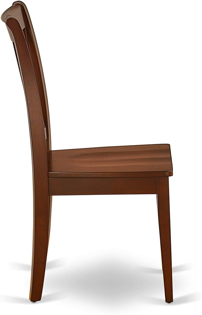 East West Furniture MLCL5-MAH-W 5 Piece Kitchen Table & Chairs Set Includes a Rectangle Dining Room Table with Butterfly Leaf and 4 Solid Wood Seat Chairs, 36x54 Inch, Mahogany
