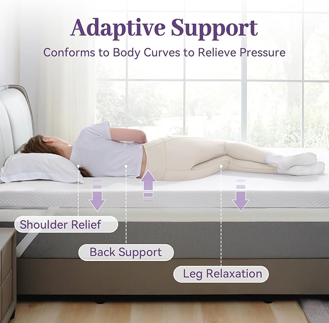 SINWEEK 3 Inch Gel Memory Foam Mattress Topper King Size, Ventilated High Density Pad for Back Pain, Bed Topper with Removable Soft Cover, CertiPUR-US Certified