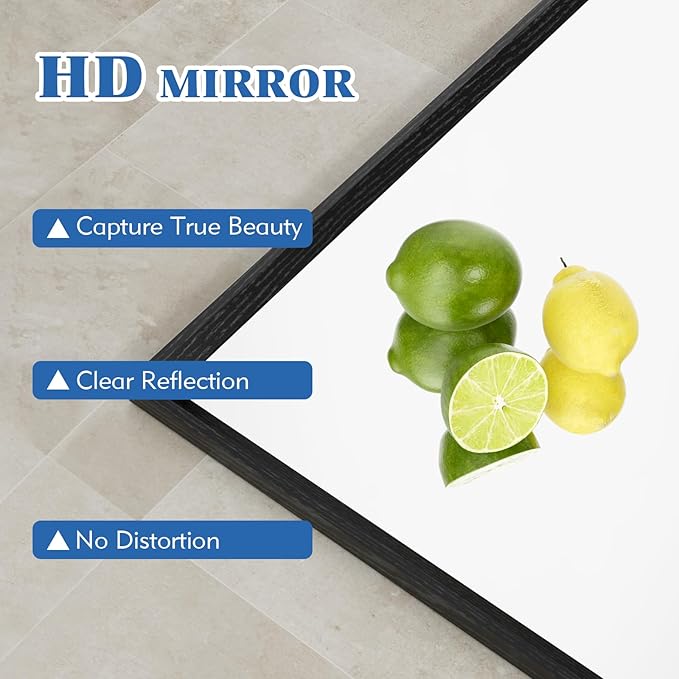 20x30 Inch Bathroom Mirror, Matte Black Framed Rectangle, 4MM Tempered Glass, Anti-Rust, Wall-Mounted Vanity Mirror for Bathroom & Bedroom - Hangs Horizontally or Vertically