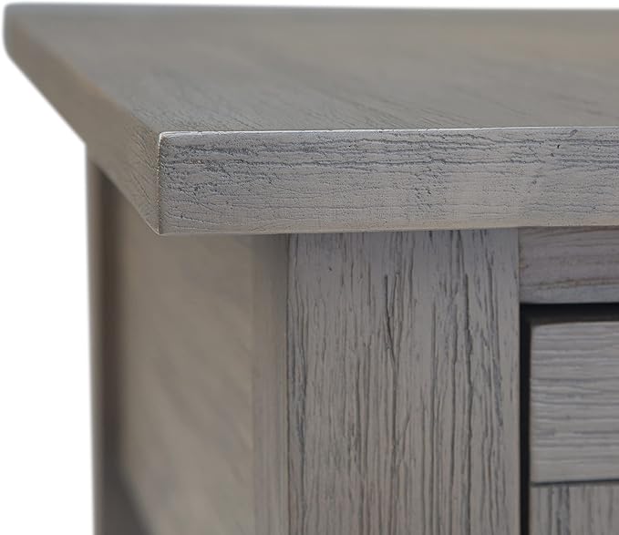 SIMPLIHOME Monroe SOLID ACACIA WOOD 14 inch Wide Rectangle Rustic Narrow Side Table in Farmhouse Grey for the Living Room and Bedroom
