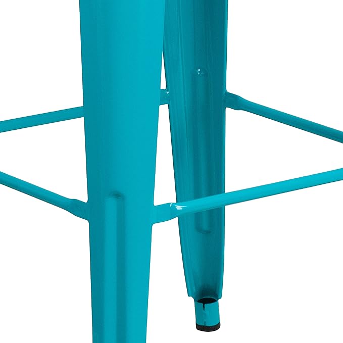 Flash Furniture Kai Commercial Grade 4 Pack 30" High Backless Crystal Teal-Blue Indoor-Outdoor Barstool