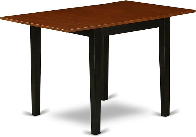 East West Furniture NDAV5-BCH-W 5 Piece Dining Table Set for 4 Includes a Rectangle Kitchen Table with Dropleaf and 4 Dining Room Chairs, 30x48 Inch, Black & Cherry