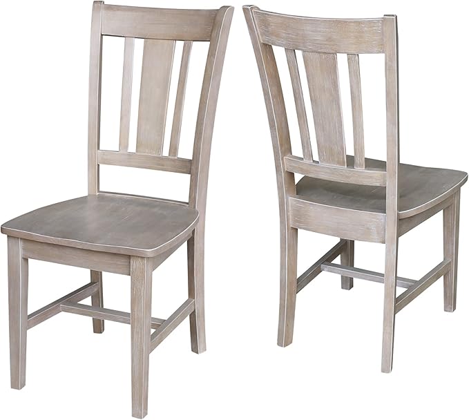 International Concepts Set of Two San Remo Splatback Chairs, Washed Gray Taupe