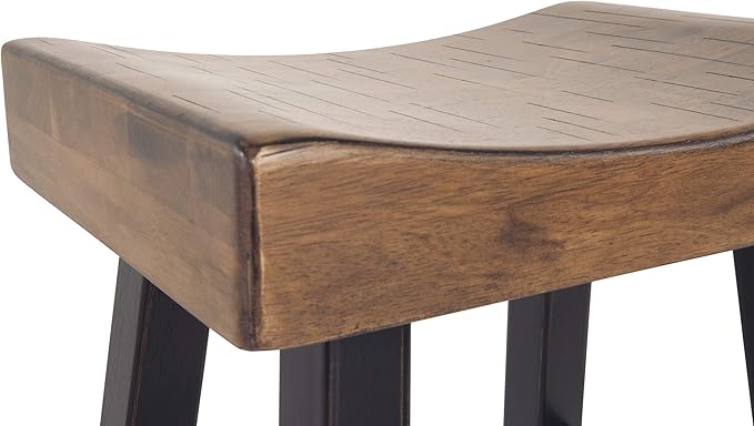 Signature Design by Ashley Glosco Farmhouse 25.5" Counter Height Saddle Barstool, Set of 2, Two-Tone Brown
