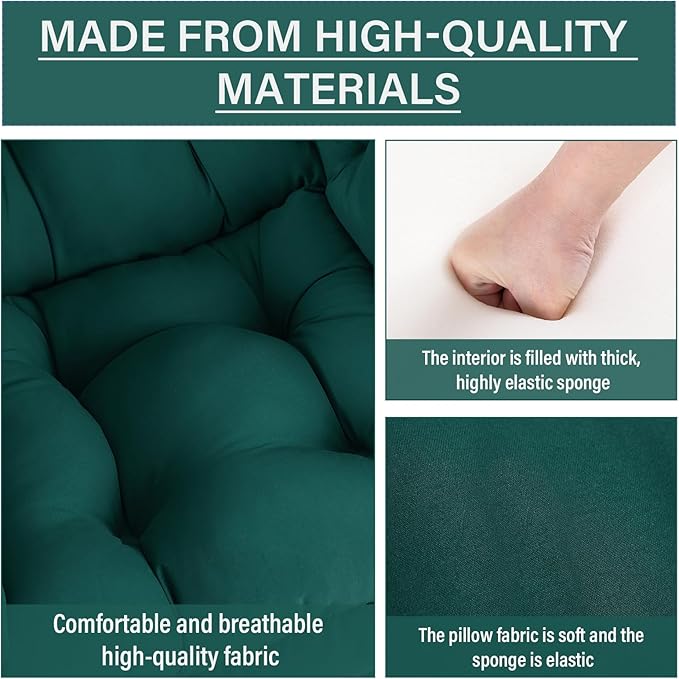 Lazy Chair with Ottoman, Comfy Reading Chair with Footstool & Pillow Modern Lounge Chairs with Armrests & Side Pocket for Living Room, Bedroom, Dorm Room，Dark Green