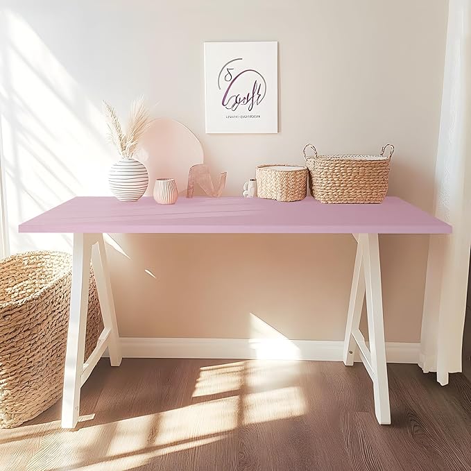 Kaboon Universal Tabletop 59.1"x23.62" Nostalgia Rose, Table Top only for Sit Stand Desk, Reversible Melamine Top,Double Desks Home Office
