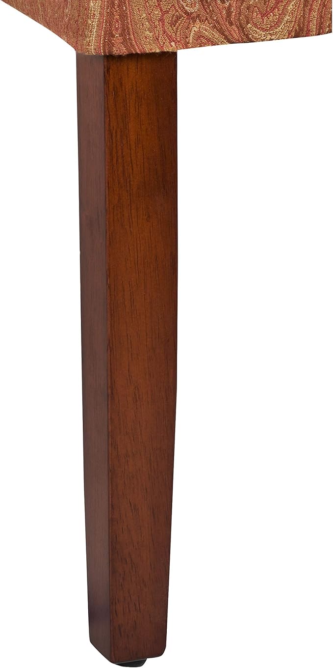 Homepop Home Decor |K1136-F765 | Classic Upholstered Parsons Dining Chair | Single Accent Dining Chair, Red & Gold Damask
