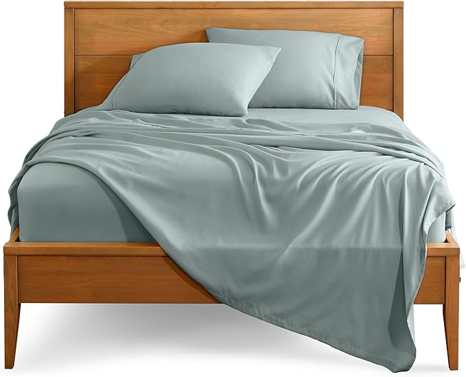Bare Home Full Sheet Set - Luxury 1800 Ultra-Soft Microfiber Full Bed Sheets - Double Brushed - Deep Pockets - Easy Fit - 4 Piece Set - Bedding Sheets & Pillowcases (Full, Sea Spray)