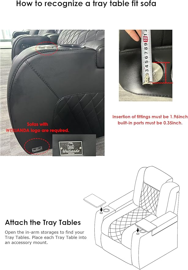 Home Theater Seating Series Swivel Tray Table Couch Carbon Fiber Pattern