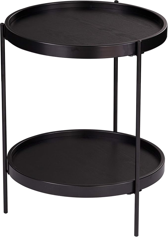 SEI Furniture Verlington End Table, Black