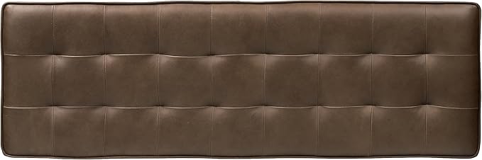 POLY & BARK Napa Luca Leather Bench in Cocoa Brown