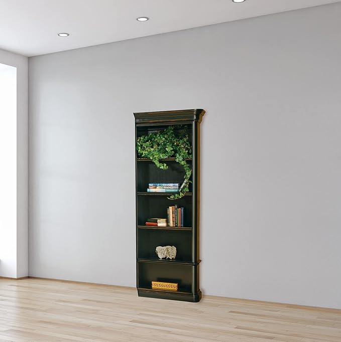 Hekman Furniture Louis Philippe Executive Left Bookcase – Traditional Distressed Wood Bookcase with Multi-Shelf Design Adjustable Shelves for Home Office Living Room & Classic Storage
