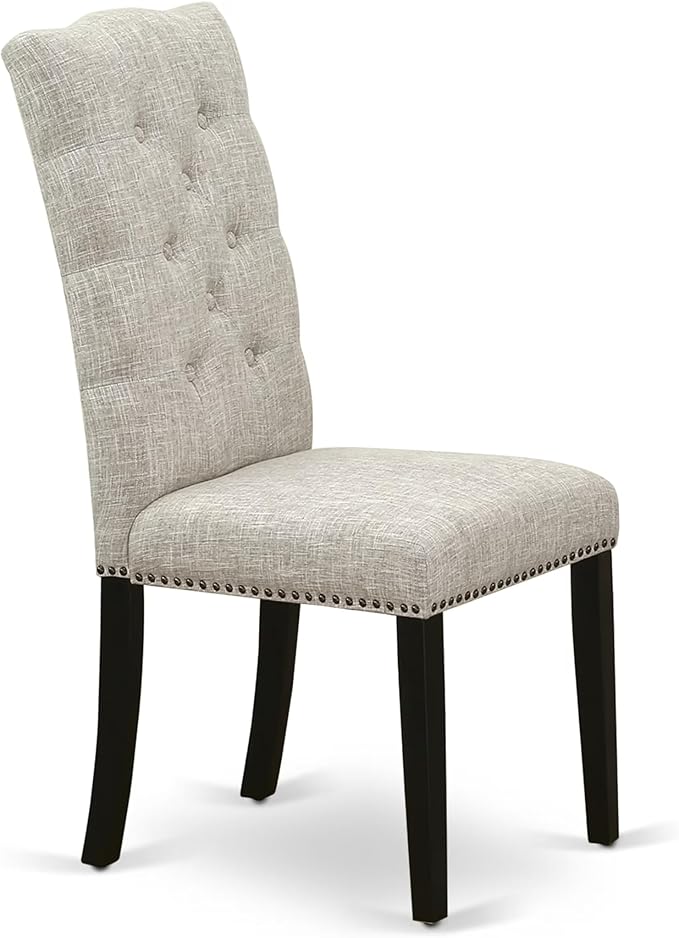 East West Furniture V627EL635-5 5 Piece Dining Table Set for 4 Includes a Rectangle Kitchen Table with V-Legs and 4 Doeskin Linen Fabric Parson Dining Chairs, 40x72 Inch, Multi-Color