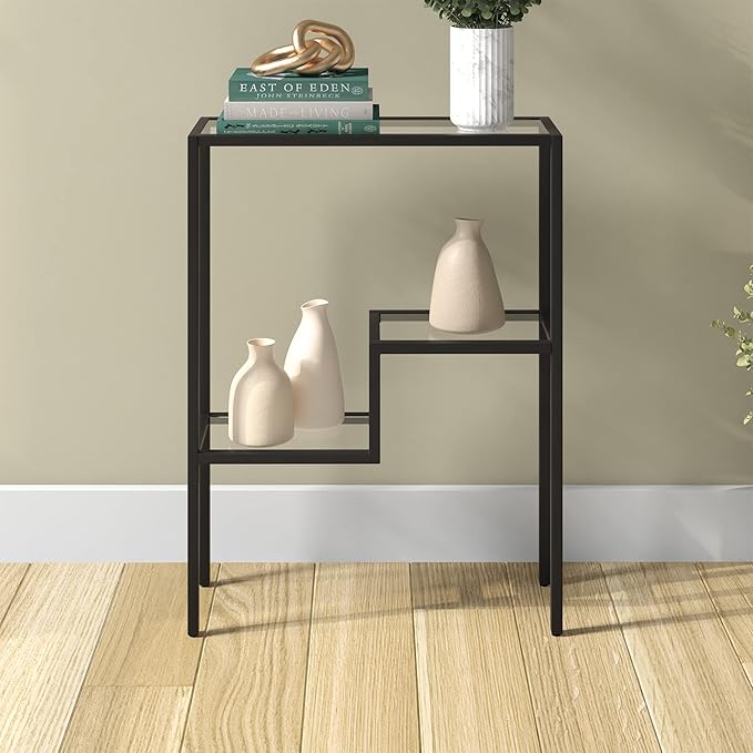 Henn&Hart 22" Wide Rectangular Console Table in Blackened Bronze, Entryway Table, Accent Table for Living Room, Hallway