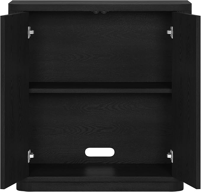 Henn&Hart 32" Wide Rectangular Accent Cabinet in Natural Black, for Home, Living Room, Bedroom, Entertainment Room, Office
