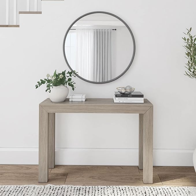 Plank+Beam Modern Solid Wood Console Table, 46.25 Inch, Sofa Table, Narrow Entryway Table for Hallway, Behind The Couch, Living Room, Foyer, Easy Assembly, Seashell