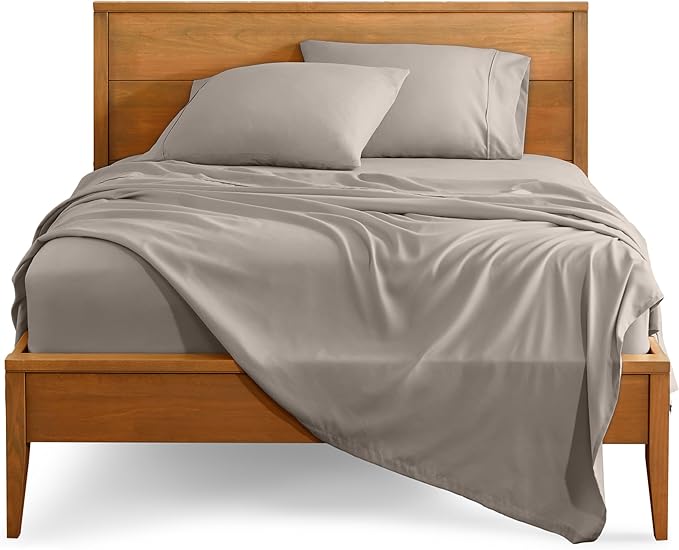 Bare Home Queen Sheet Set - Luxury 1800 Ultra-Soft Microfiber Bed Sheets - Double Brushed - Deep Pockets - Easy Fit - 4 Piece Set - Bedding Sheets & Pillowcases (Queen, Khaki)