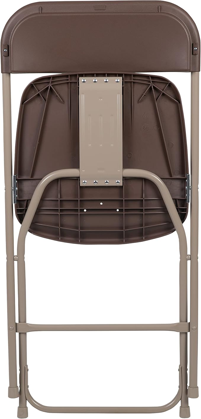 Flash Furniture Hercules Series Plastic Folding Chair - Brown - 20 Pack 650LB Weight Capacity Comfortable Event Chair-Lightweight Folding Chair