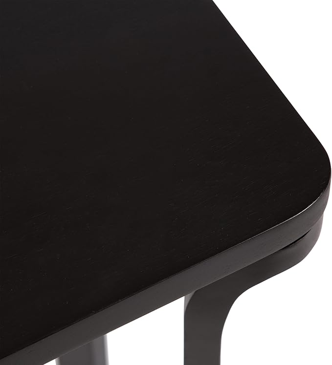 Kate and Laurel Escalon Modern Rectangle Wood Side Table, 22 x 14 x 26, Black, Transitional Decorative End Table for Use as a Bedroom Nightstand or Living Room Accent Table