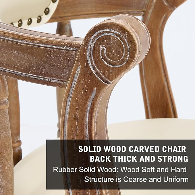Cow top Leather Wooden Bar Stools, 360 Degree Swivel Bar Height Chair with Backs for Home Kitchen Counter, Morden Chair Barstools (Retro-Beige, Counter Height-Seat Height 26”)