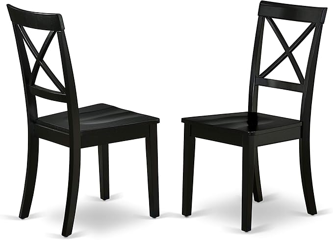 East West Furniture ESBO3-BCH-W 3 Piece Kitchen Table & Chairs Set Contains a Round Dining Room Table with Pedestal and 2 Dining Chairs, 30x30 Inch, Black & Cherry