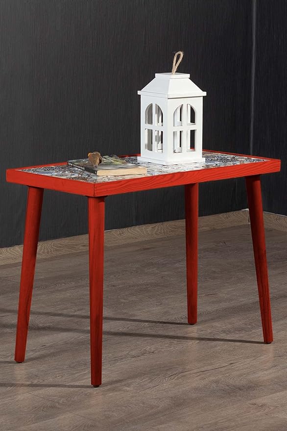 Comfyt Coffee Table, Handmade Side Table, End Table, Nightstand Nesting Table Bedside Table Accent Table Home Essentials Wood Tiled Top Rustic Table Ceramic Tiles Mexican Tile Table