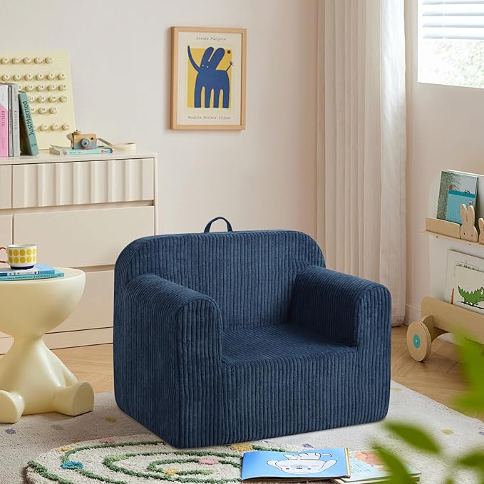 Getifun Foam Kids Sofa, Comfy Toddler Couch, Soft Toddler Armchair for Boys and Girls (Blue)