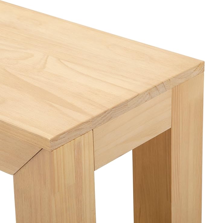 Plank+Beam Modern Rectangular Side Table with Shelf, 25", Solid Wood Narrow End Table for Living Room with Storage, Compact Bedside Table for Small Spaces, Blonde Wirebrush