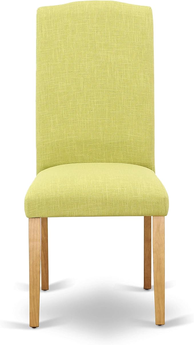 East West Furniture NDEN3-OAK-07 3 Piece Dinette Set for Small Spaces Contains a Rectangle Dining Table with Dropleaf and 2 Limelight Linen Fabric Parson Chairs, 30x48 Inch, Oak