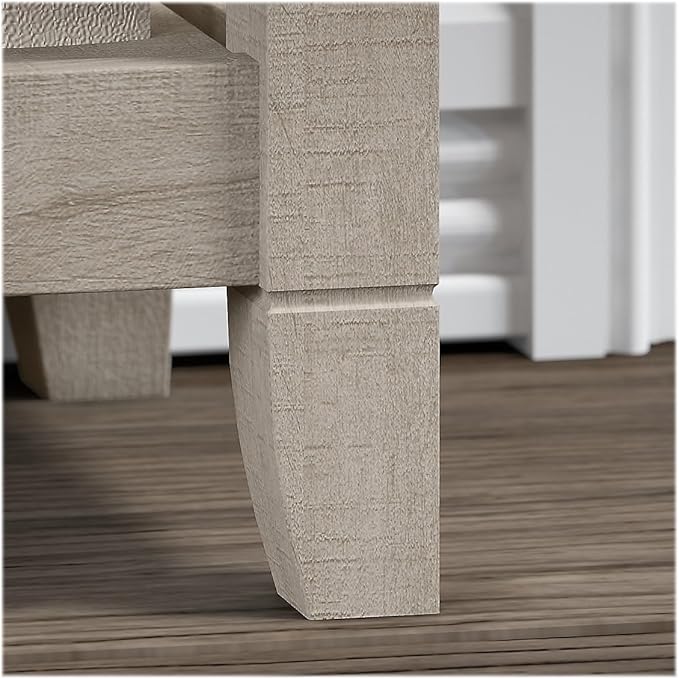Bush Furniture Key West Coffee Table with Set of 2 End Tables, Washed Gray