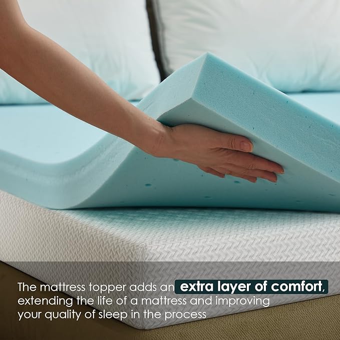 FDW | 8" Full Mattress + 3" Cooling Mattress Topper | Gel Memory Foam | Medium Firm Feel | White | with Washable Cover for Cool Sleep and Pressure Relief | Bed in a Box, CertiPUR-US Certified