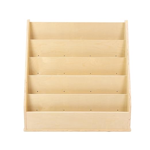 Factory Direct Partners 13132-NT Birch Book Display Stand, 5-Shelf Storage for Kid"s Books and Magazines for Bedroom, Playroom, Daycare, Preschool or Classroom - Natural