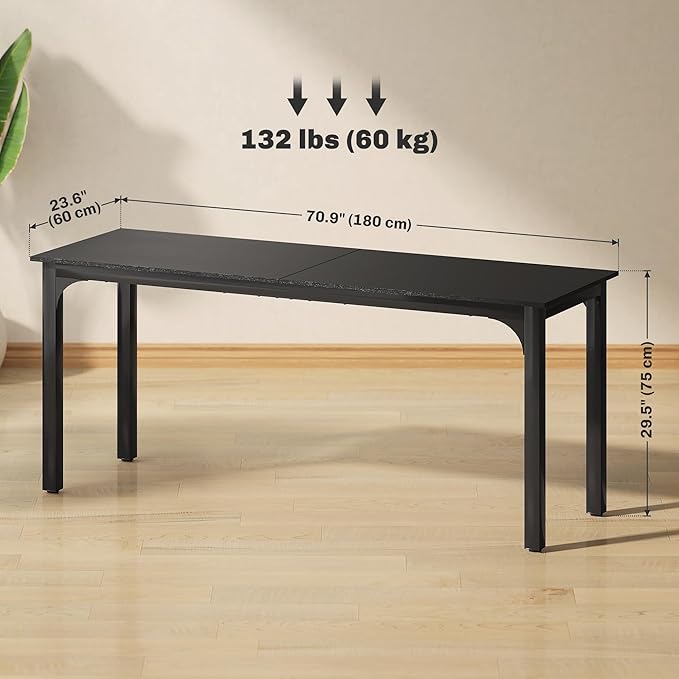 HOMCOM Modern Simple Large Computer Desk, 71" Long Home Office Desk for Two Person, Multi-Purpose Computer Table for Home Office Study, Black