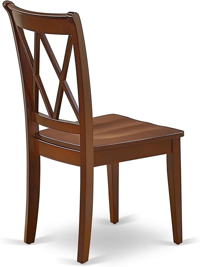 East West Furniture MZCL3-MAH-W 3 Piece Kitchen Table Set for Small Spaces Contains a Rectangle Dining Room Table with Dropleaf and 2 Solid Wood Seat Chairs, 36x54 Inch, Mahogany