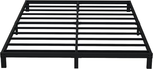 EMODA 6 Inch King Bed Frame No Box Spring Needed, Heavy Duty Metal Platform with Steel Slats, Noise Free, Easy Assembly, Black