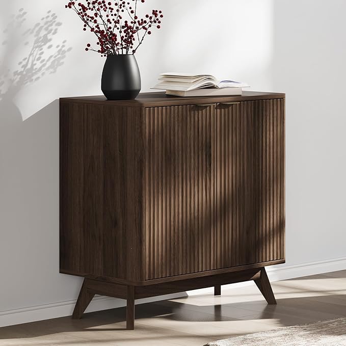 Buffet Cabinet with Storage, Fluted Multifunctional Storage Cabinet with 2 Doors, Sideboard Cabinet with Doors Modern Buffet Table Accent Coffee Bar Console Table,fluted buffet cabinet