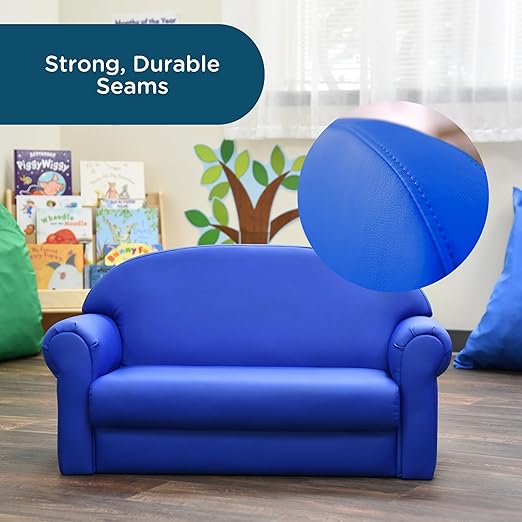 Children's Factory As We Grow Toddler Sofa, Blue, CF805-197, Flexible Seating for Daycare or Preschool, Kids Reading Couch, Playroom Furniture