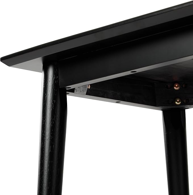Plank+Beam Mid Century Modern Square Side Table, Couch Side Table, Small End Table for Office Space, Wooden Accent Table, Black