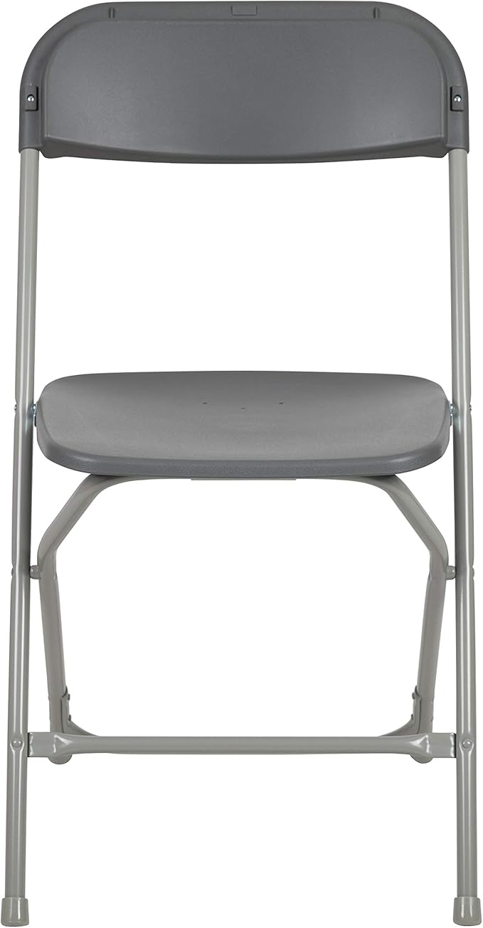 Flash Furniture Hercules Series Plastic Folding Chair - Grey - 650LB Weight Capacity Comfortable Event Chair - Lightweight Folding Chair