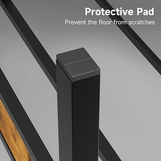 Z-hom Upgraded King Size Bed Frame, Heavy Duty Metal Sturdy King Bed Frame with Modern Wood Headboard & Footboard, Stable Platform Bed Furniture Bed Storage, No Noise, No Box Springs, Vintage Brown