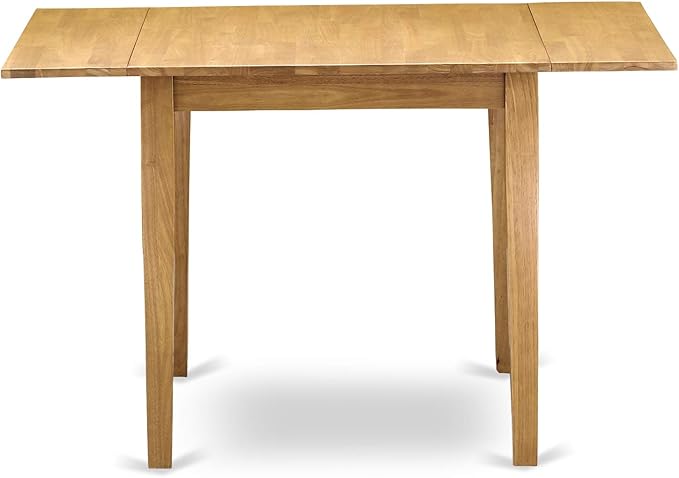 East West Furniture NDGR3-OAK-W 3 Piece Dinette Set for Small Spaces Contains a Rectangle Dining Table with Dropleaf and 2 Dining Room Chairs, 30x48 Inch, Oak