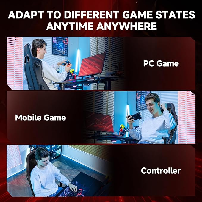 GTPLAYER Gaming Chair with Bluetooth Speakers and Footrest, Ergonomic Gamer Chair with Reclining Backrest, 3D Armrests, Adjustable Seat Height, Computer Desk Chair for Adults (Black)