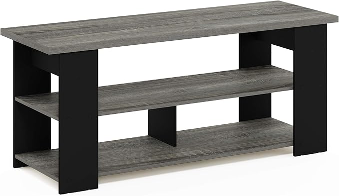 Furinno JAYA TV Stand, French Oak Grey/Black